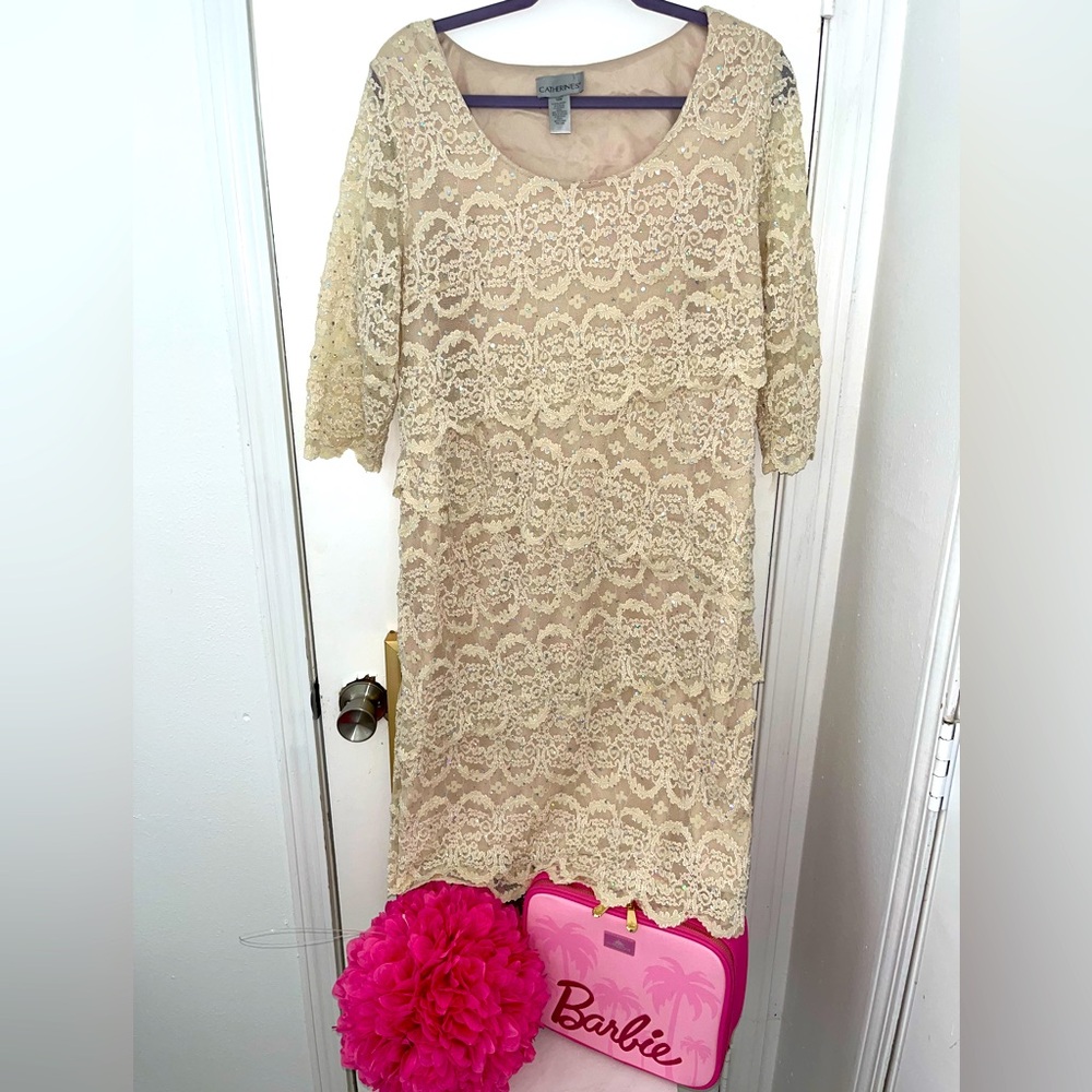 Elegant Cream Lace Dress